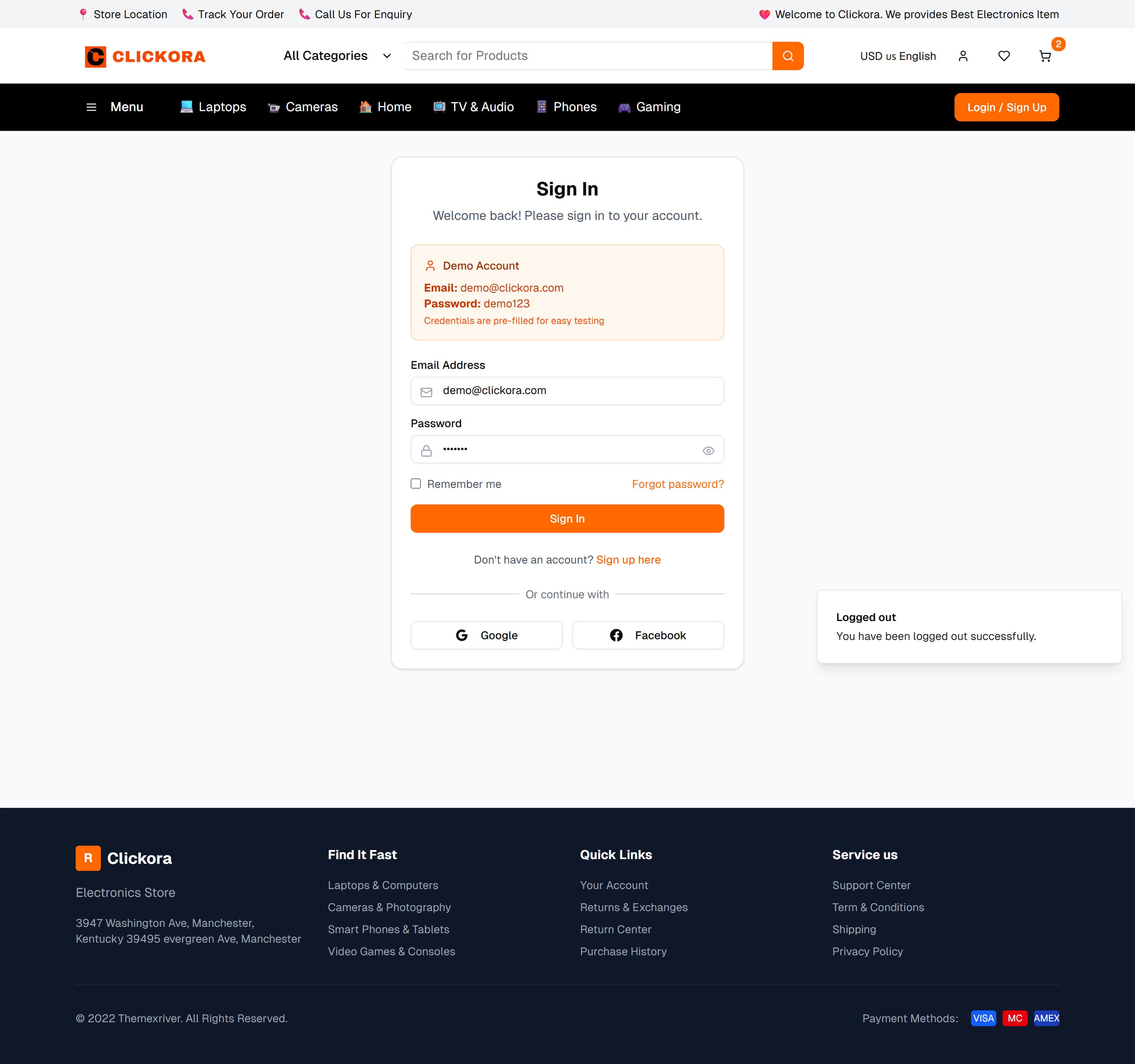 clickora large screen preview