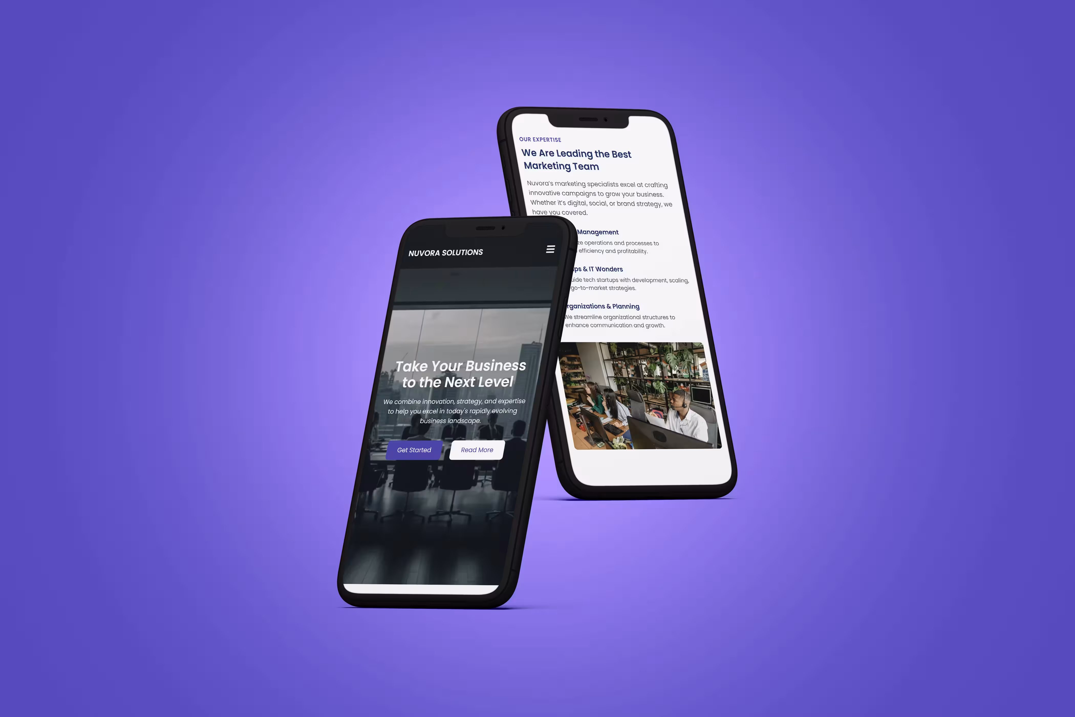 Nuvora Solutions small screen preview