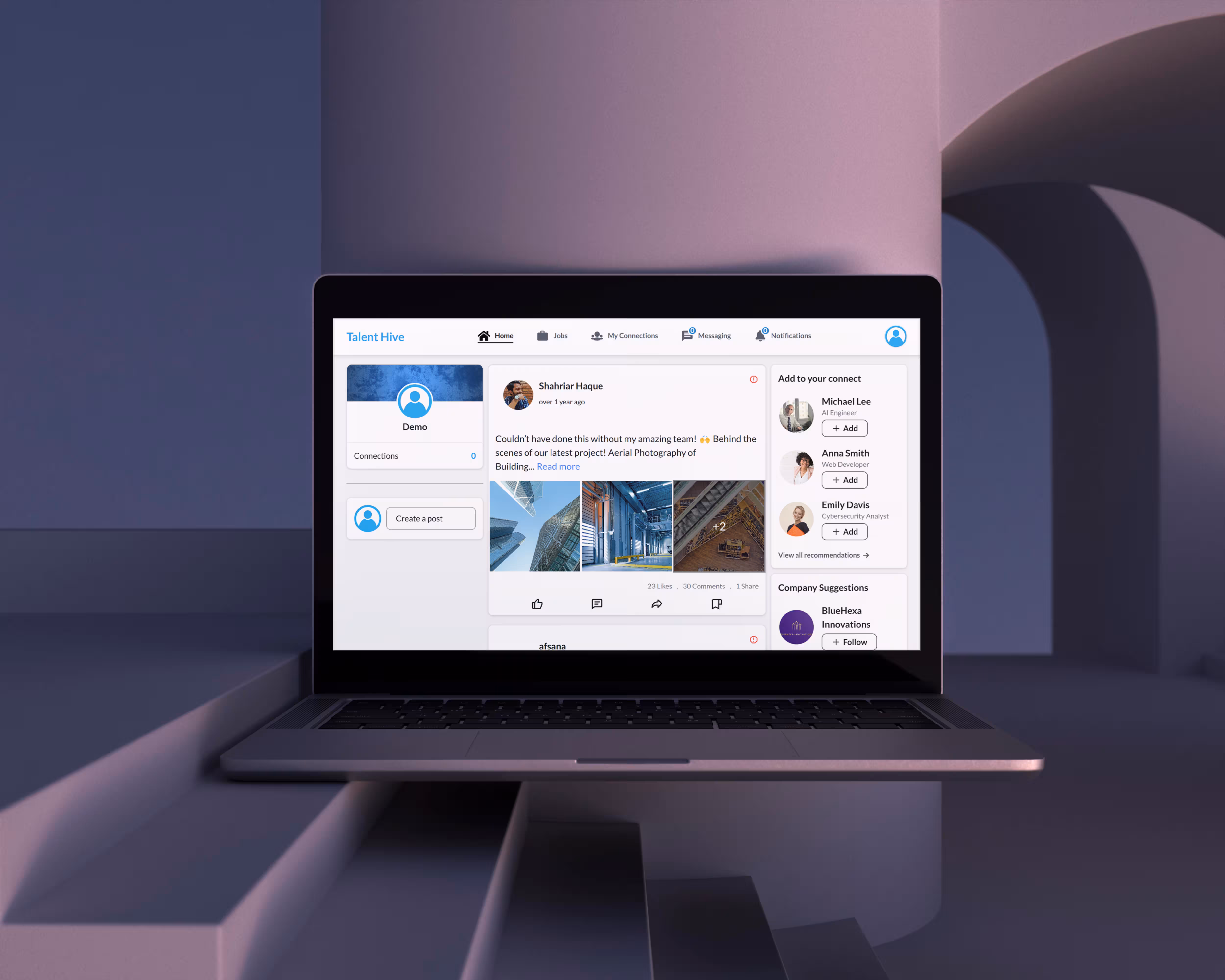Talent Hive dashboard mockup
